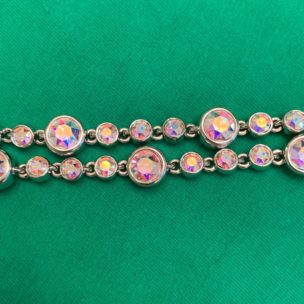 Toustone Swarovski Ice Aurora Borealis double strand bracelet